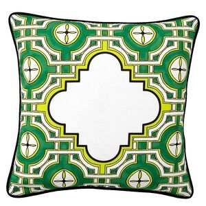 NWT 16" Pottery Barn Grace Geo Pillow Cover - Green/Yellow